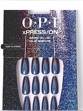 🆕 OPI Press-On Nails in Shimmering Blue-Green Holographic